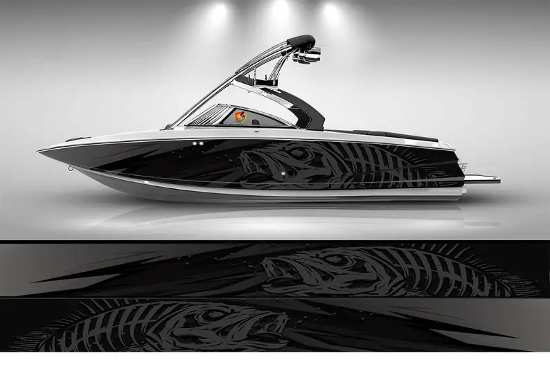 Camo Black and White Marlin Fi - Fishing Boat Trailer avis et prix